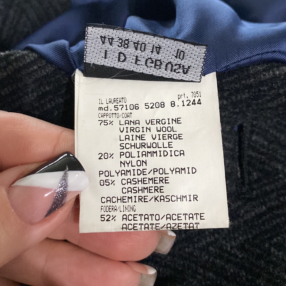 MADE IN ITALY WOOL COAT with slit at the back, size 10 length50width20sleeve23 - Picture 5 of 6